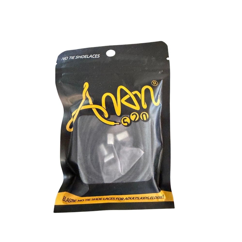 Anan 520 Elastic No Tie Shoelaces Black for Sneakers Adults Kids Elderly NEW